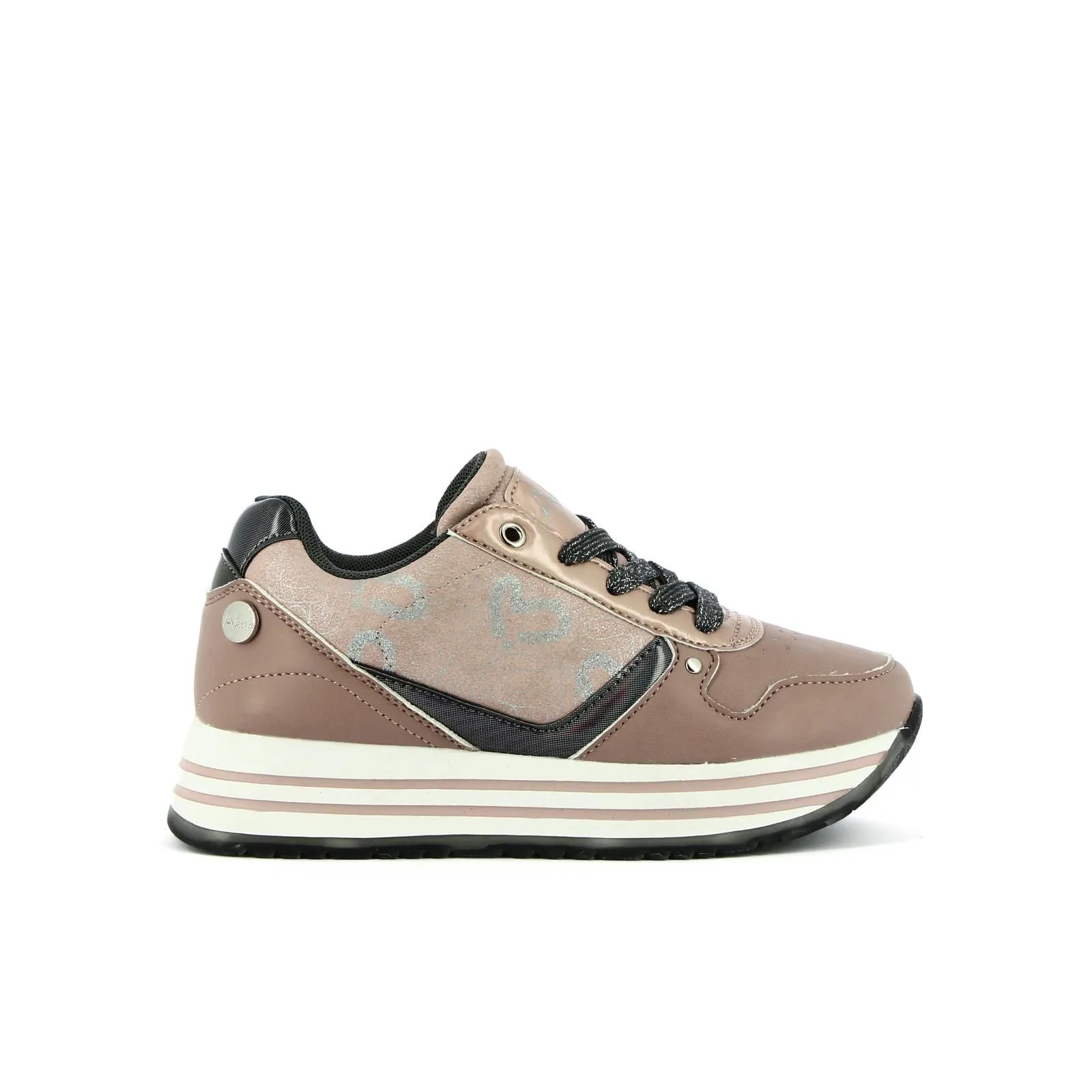 Sneakers rosa con platform e lacci