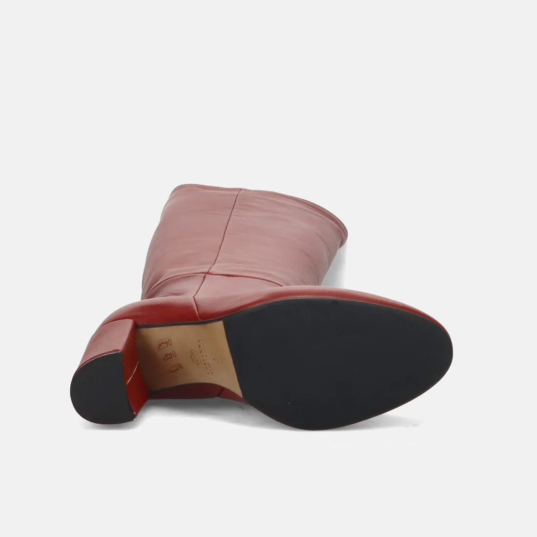 Stivale L'Arianna rosso in pelle con tacco alto