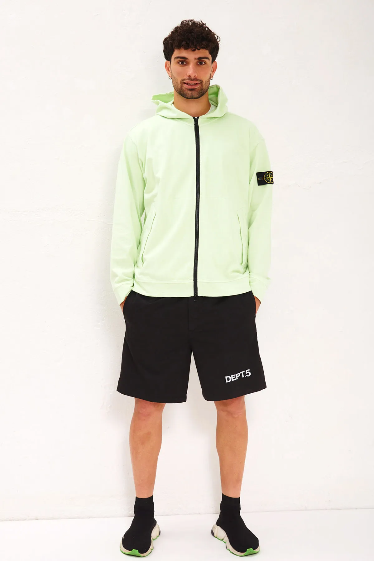 STONE ISLAND Felpa full zip con cappuccio