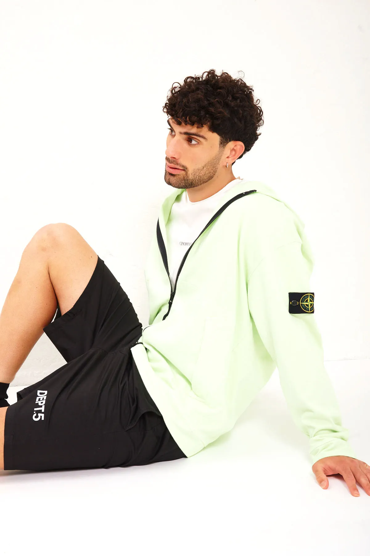 STONE ISLAND Felpa full zip con cappuccio