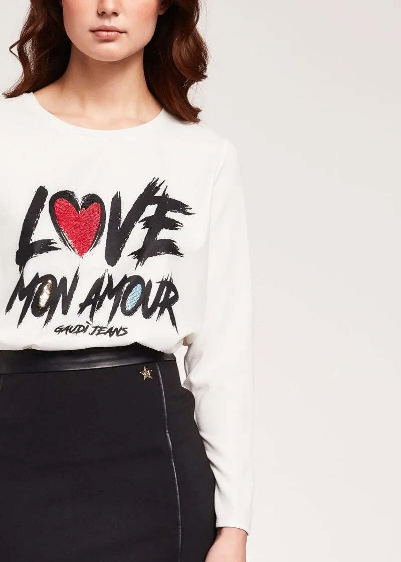 T-shirt con lettering stampato
