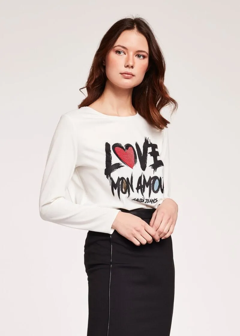 T-shirt con lettering stampato