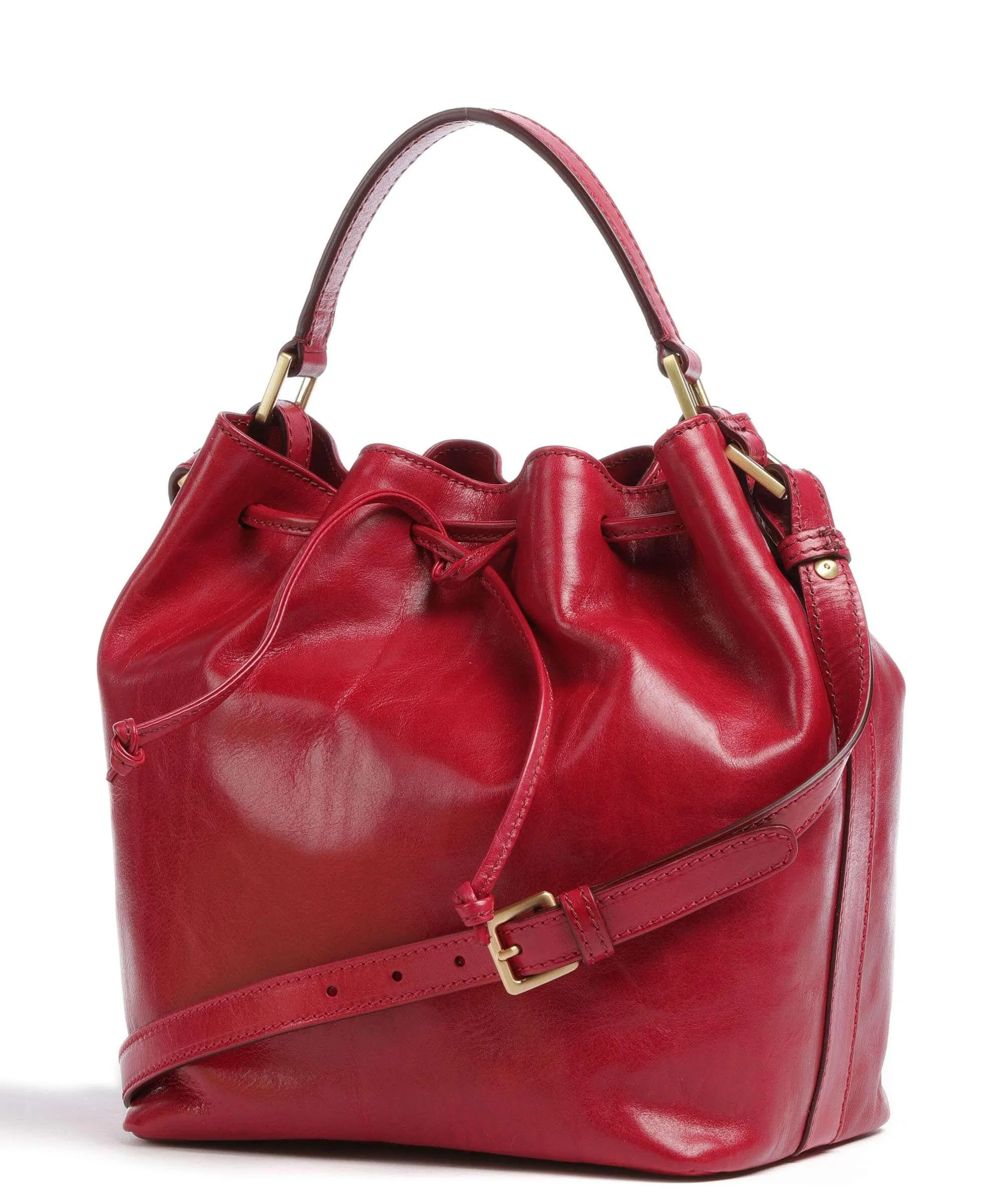 The Bridge Story Donna Borsa a secchiello pelle a grana fine rosso  