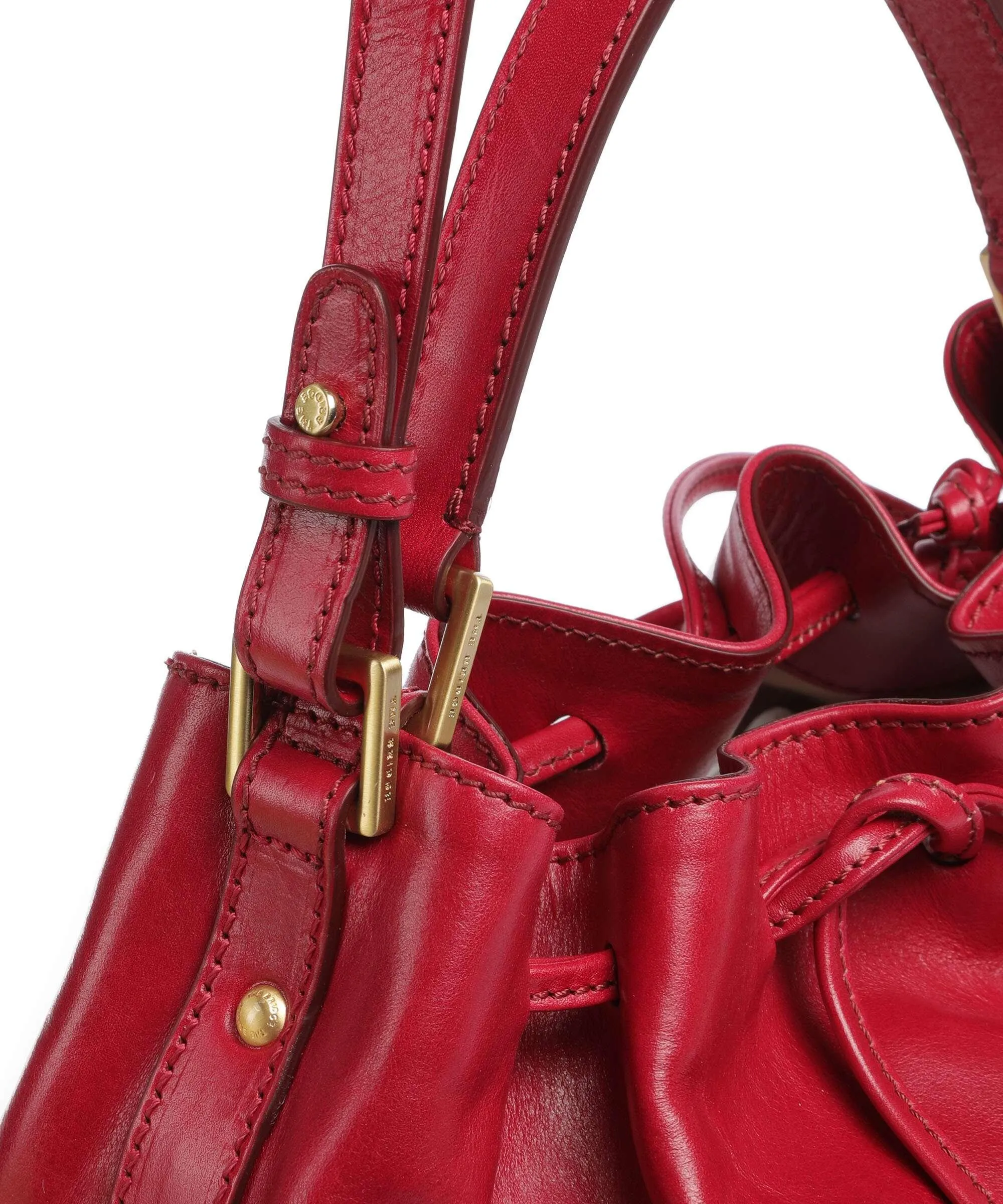  The Bridge Story Donna Borsa a secchiello pelle a grana fine rosso  