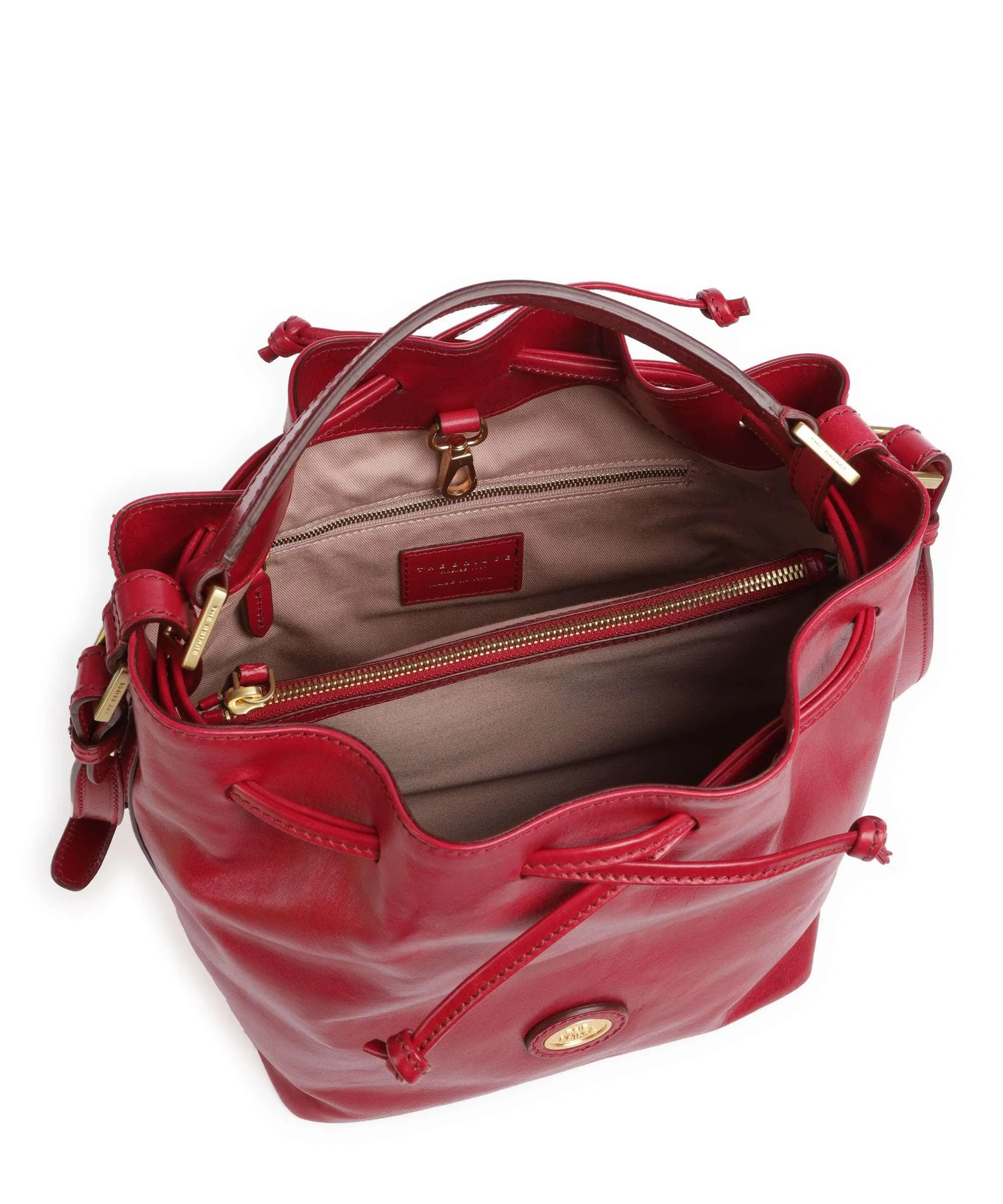  The Bridge Story Donna Borsa a secchiello pelle a grana fine rosso  