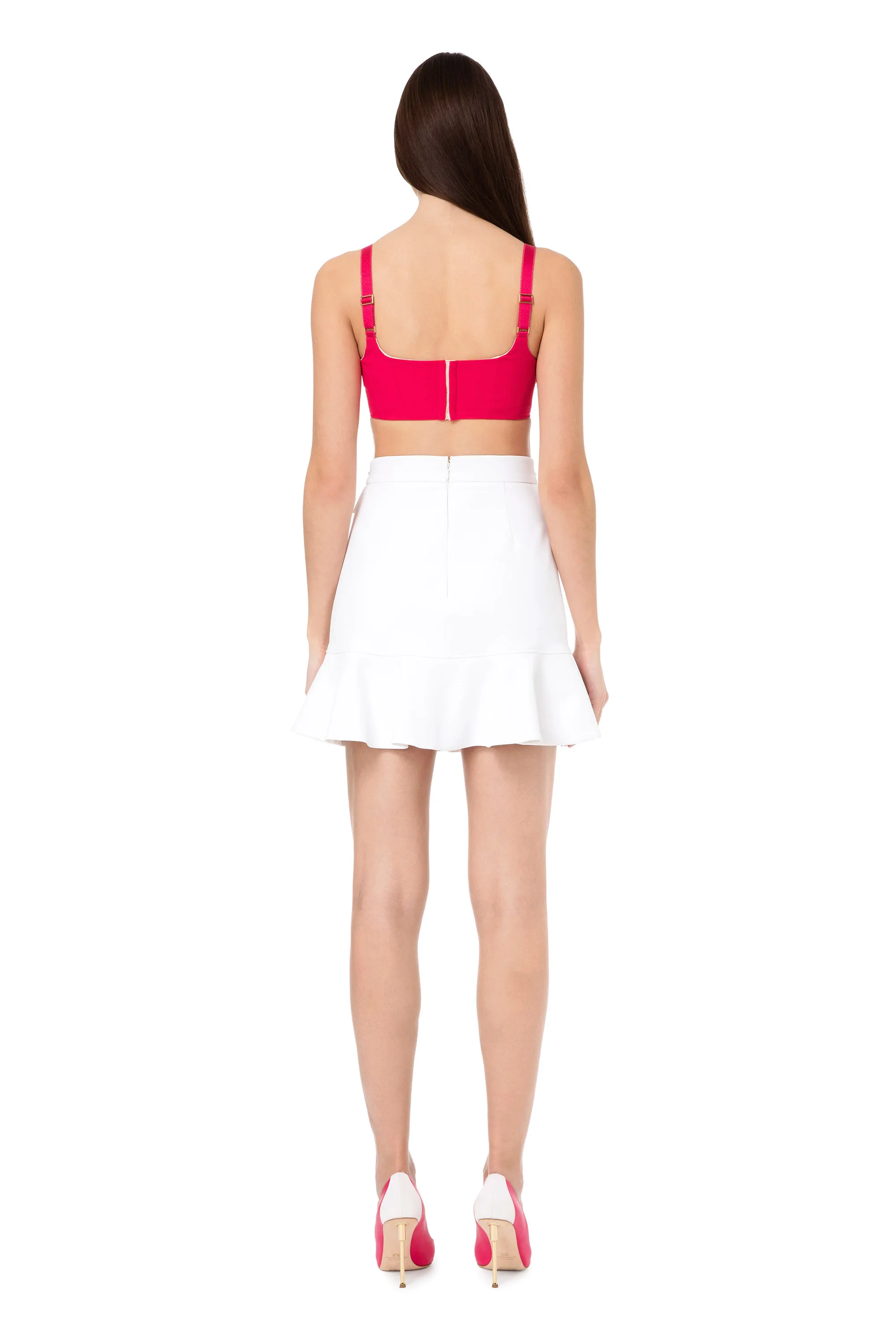 Top con coppe in pizzo logo