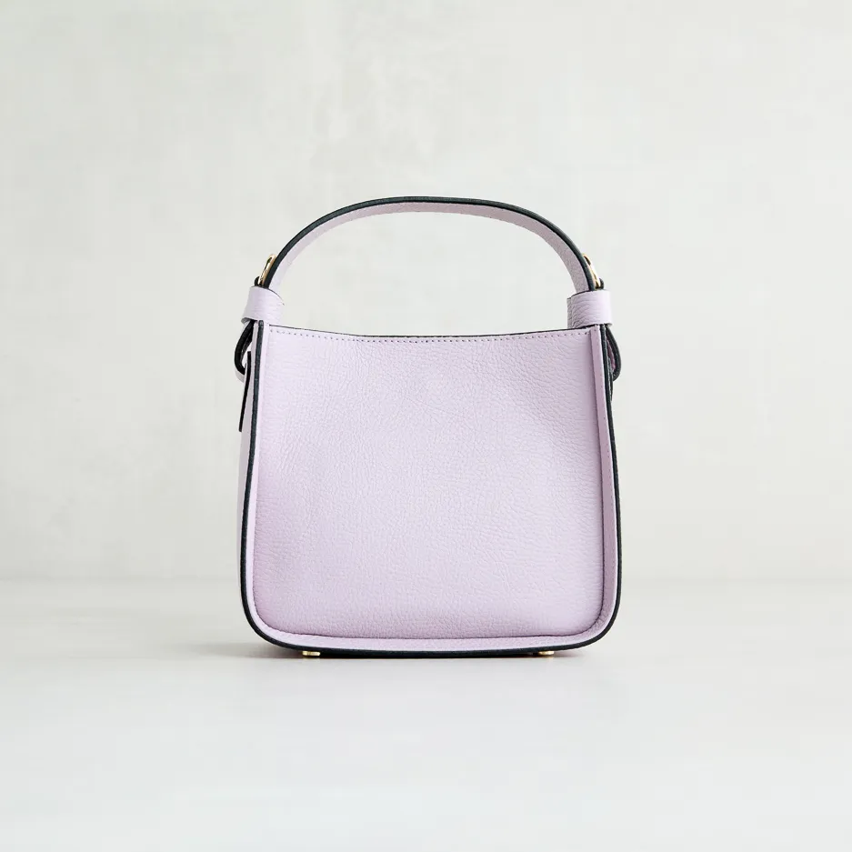 V-Bag in Pelle Lilla Chiaro