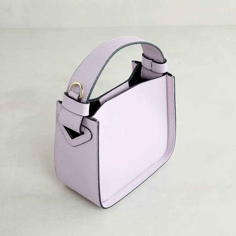 V-Bag in Pelle Lilla Chiaro