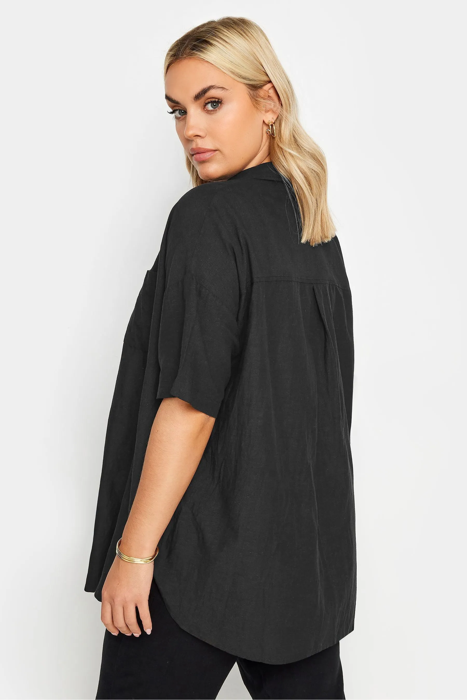 Yours Curve - Camicia multitasche in lino