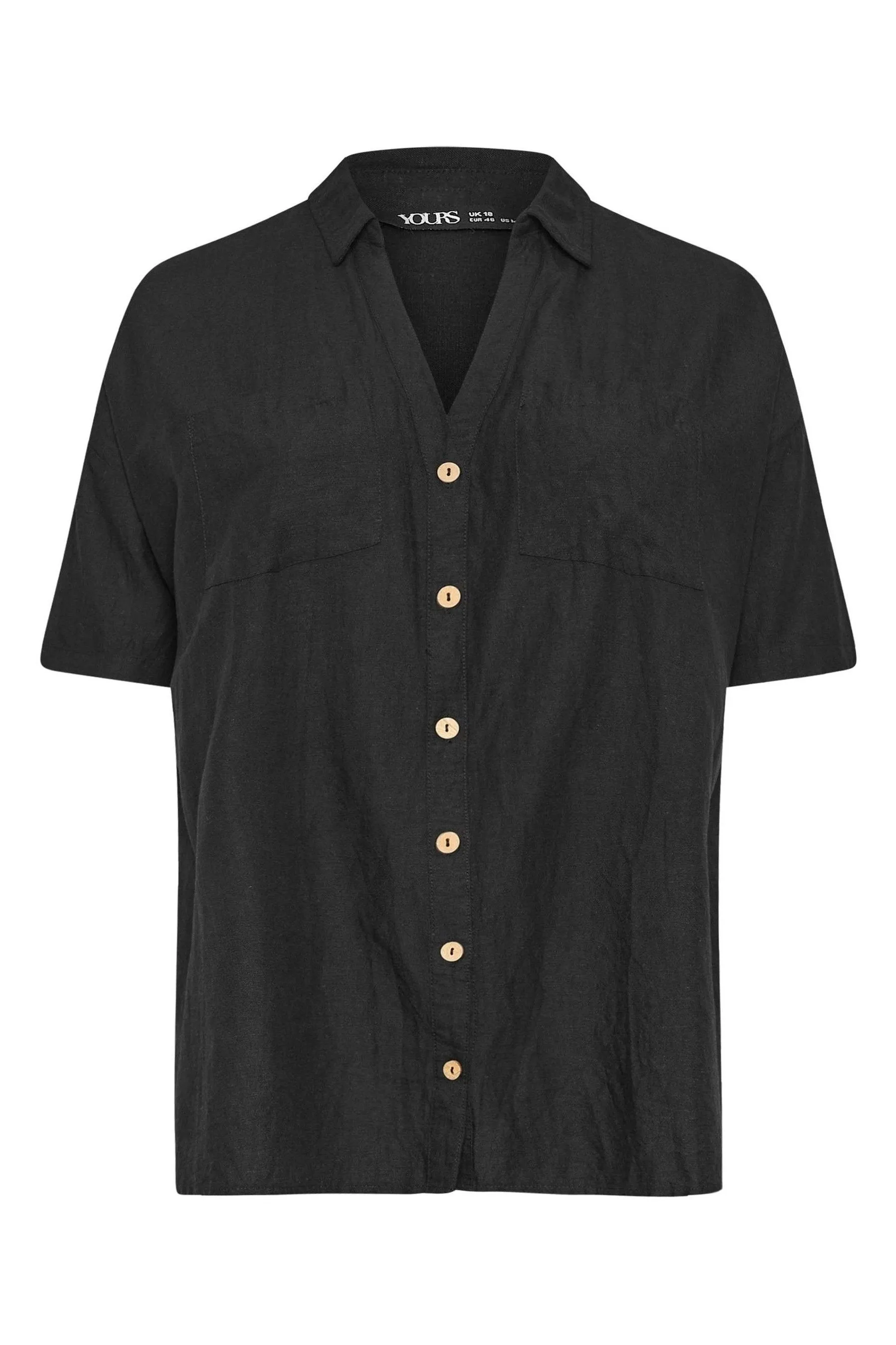 Yours Curve - Camicia multitasche in lino